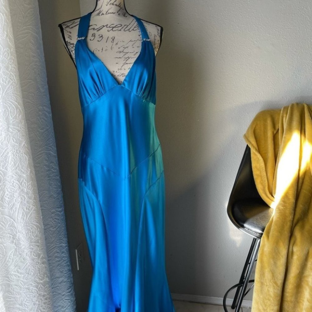 Beautiful Azur Satin Dave & Johny Dress